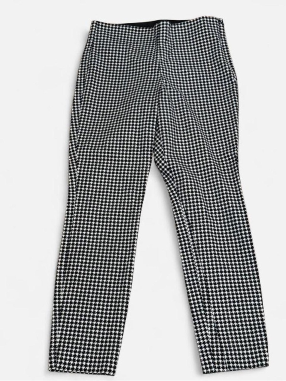 OLD NAVY Wow Pant Houndstooth Black White Womens 6 Pull On Ankle Side Zip EUC